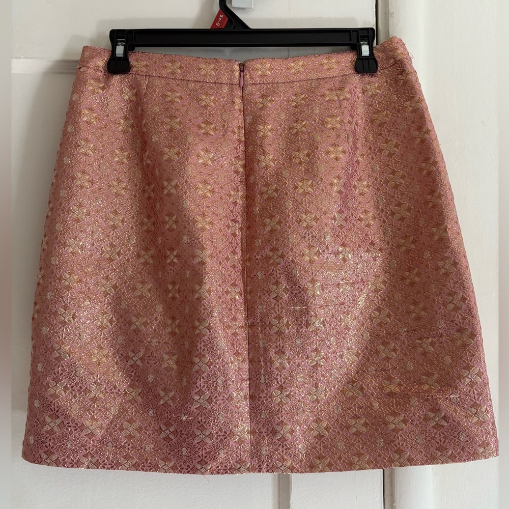 J. Crew Pink and Gold Brocade Mini Skirt - Picture 2 of 7